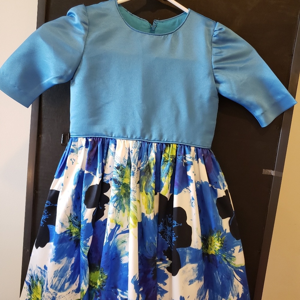 Blue runway OOC pageant beauty dress girls